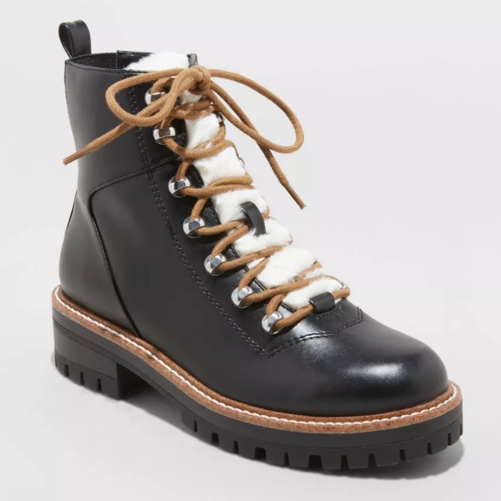 A New Day Leighton Lace Up Hiking Boots Sherpa